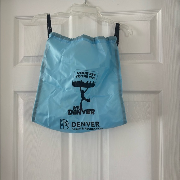 Light Blue Drawstring Backpack - Picture 3 of 5